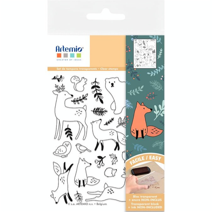 Tampon transparent Woodsy Christmas Animaux 25 pcs - Artemio - Rougier et Plé