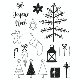 Tampon transparent Woodsy Christmas Noël 17 pcs - Artemio - Rougier et Plé