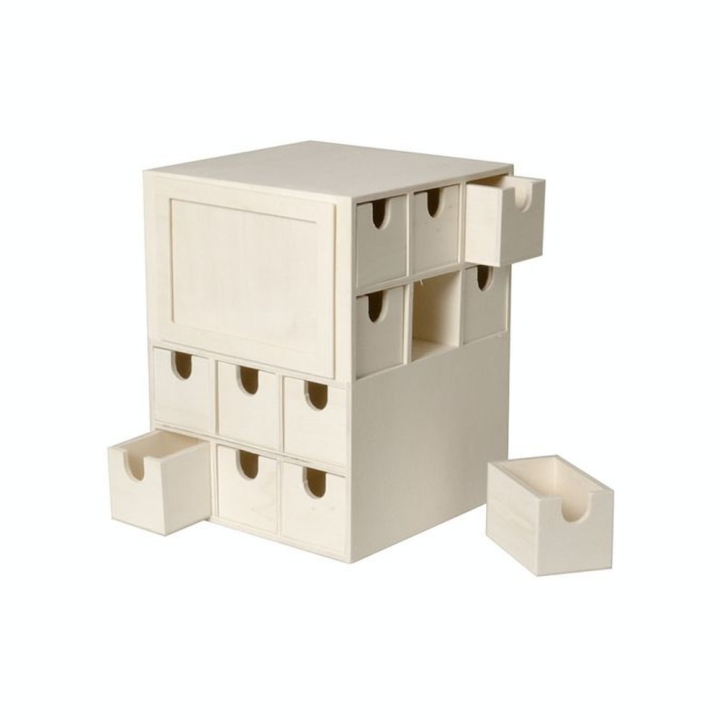 Calendrier de l'Avent en bois 17 x 17 x 22 cm Cube - Artemio - Rougier et Plé
