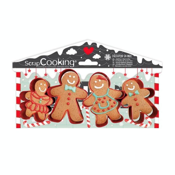 Emporte-pièce Bonhomme en pain d'épices 4 pcs - ScrapCooking - Rougier et Plé