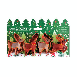 Emporte-pièce Renne 4 pcs - ScrapCooking - Rougier et Plé