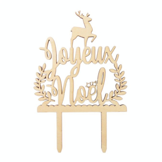 Décor de gâteau en bois Cake Topper Joyeux Noël - ScrapCooking - Rougier et Plé