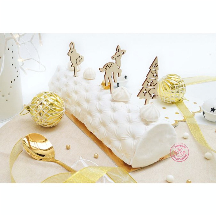 Décor de gâteau en bois Forêt enchantée 4 pcs - ScrapCooking - Rougier et Plé