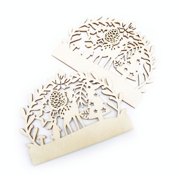 Embout de bûche en bois Forêt enchantée 2 pcs - ScrapCooking - Rougier et Plé