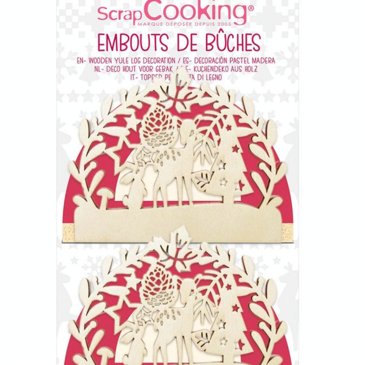 Embout de bûche en bois Forêt enchantée 2 pcs - ScrapCooking - Rougier et Plé