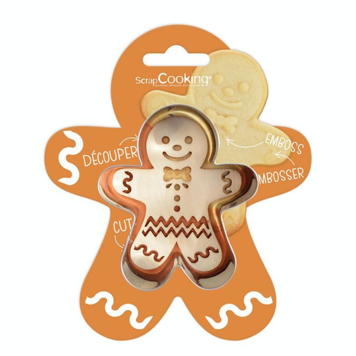 Emporte-pièce + Embosseur Bonhomme en pain d'épice - ScrapCooking - Rougier et Plé