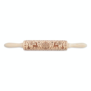 Rouleau à pâtisserie en bois 39 cm Empreinte Bonhomme en pain d'épices - ScrapCooking - Rougier et Plé