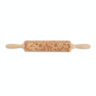 Rouleau à pâtisserie en bois Empreintes 39 cm Forêt enchantée - ScrapCooking - Rougier et Plé