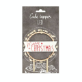 Décor de gâteau lumineux en bois Cake Topper Led Merry Christmas - ScrapCooking - Rougier et Plé