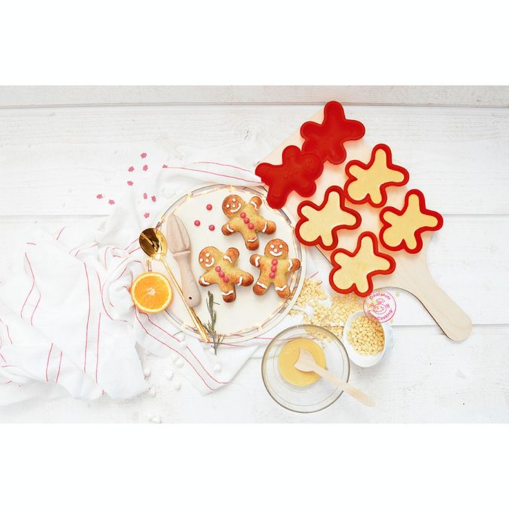 Moule en silicone Bonhomme en pain d'épices 9 x 11.7 cm 6 pcs - ScrapCooking - Rougier et Plé