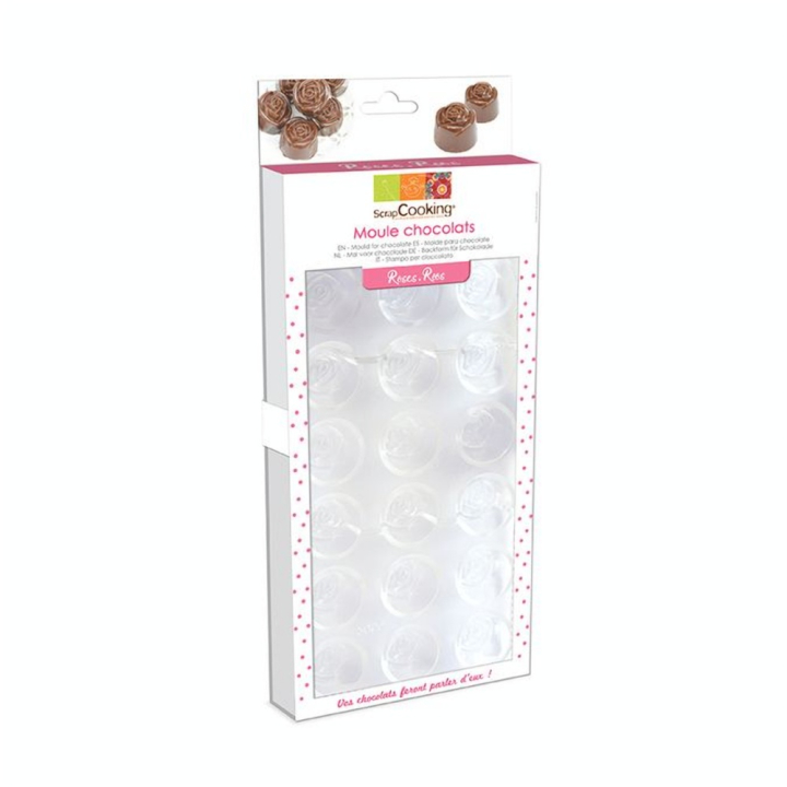 Moule rigide Chocolat motif Rose 27.5 x 13.5 x 2.3 cm - ScrapCooking - Rougier et Plé