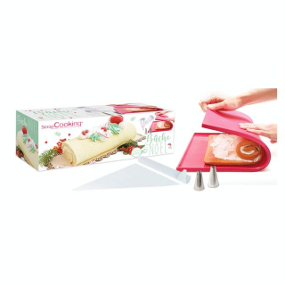 Kit bûche roulée Tapis à génoise + Douilles + Poches à douilles 7 pcs - ScrapCooking - Rougier et Plé