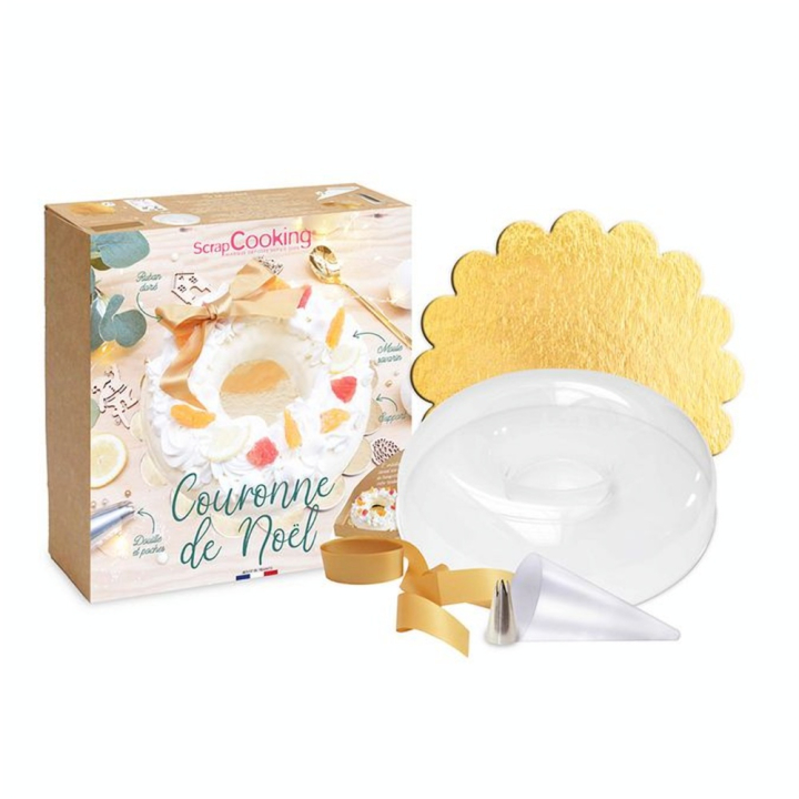 Moule Bûche Couronne de Noël Kit 7 pcs - ScrapCooking - Rougier et Plé