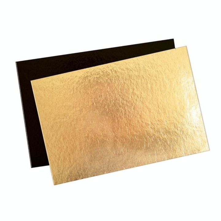 Support gâteau rectangle 20 x 30 cm 5 pcs Or/Noir - ScrapCooking - Rougier et Plé