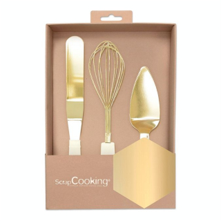 Ustensile doré Coffret 3 pcs - ScrapCooking - Rougier et Plé
