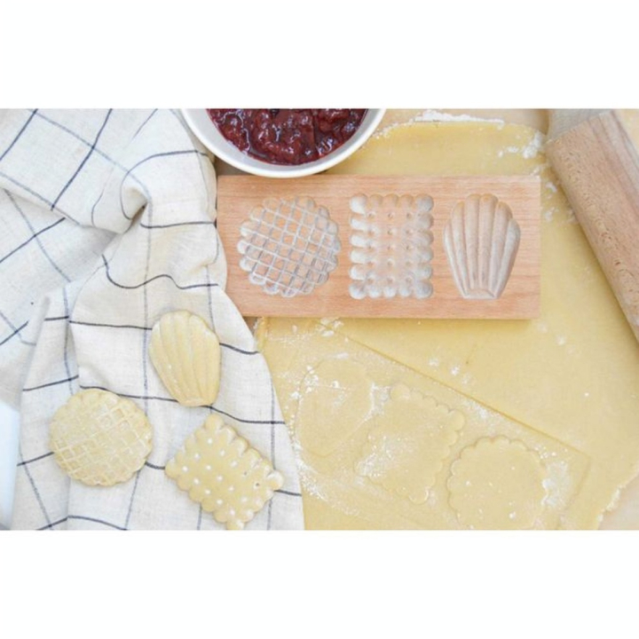 Moule en bois pour Biscuits Fourrés 20 x 10 x 2 cm Petits Biscuits - ScrapCooking - Rougier et Plé