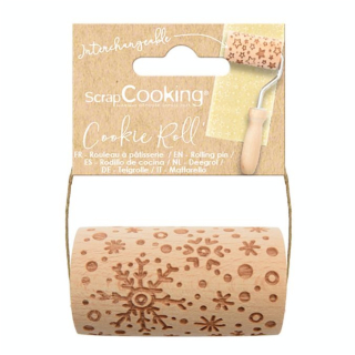 Mini Rouleau à pâtisserie en bois 7 x ø 3,8 cm Empreinte Flocon - ScrapCooking - Rougier et Plé