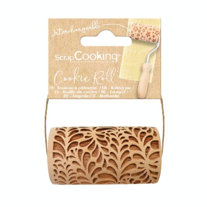 Mini Rouleau à pâtisserie en bois 7 x ø 3,8 cm Empreinte Ondes - ScrapCooking - Rougier et Plé