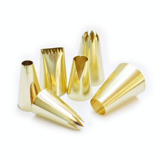 Douille à pâtisserie Inox Doré 6 pcs - ScrapCooking - Rougier et Plé