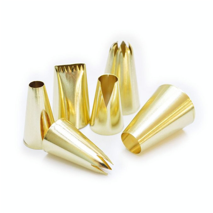 Douille à pâtisserie Inox Doré 6 pcs - ScrapCooking - Rougier et Plé