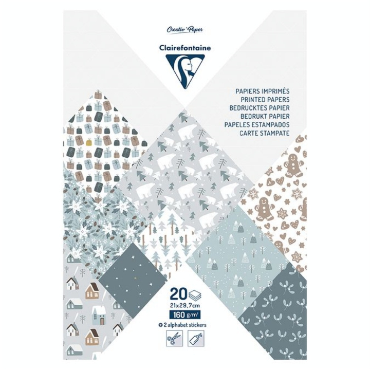 Papier imprimé A4 21 x 29.7 cm Bloc de 20 feuilles - Clairefontaine - Rougier et Plé