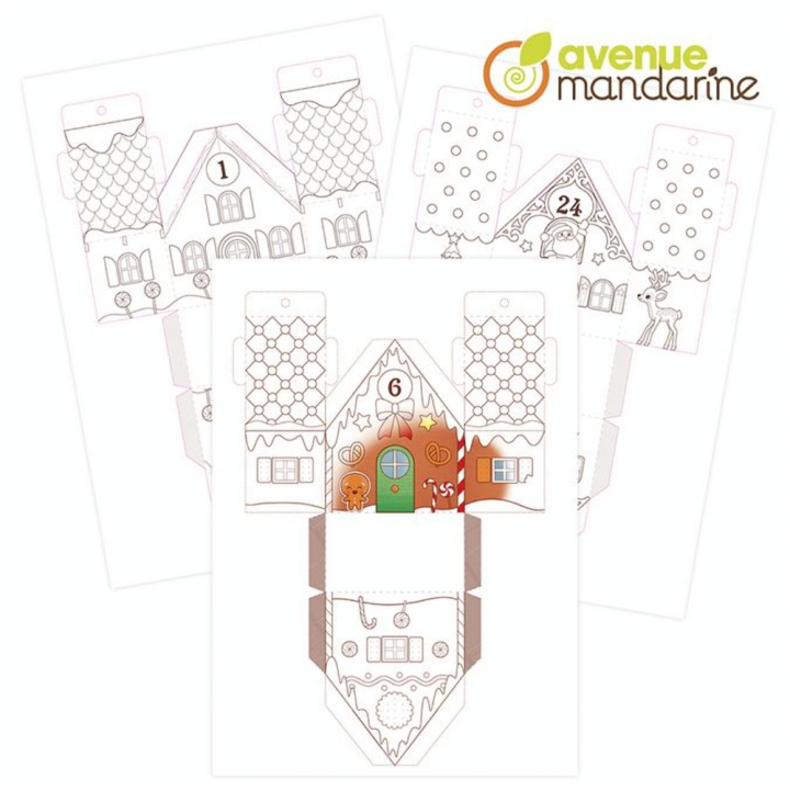Calendrier de l'Avent 3D À colorier - Avenue Mandarine - Rougier et Plé
