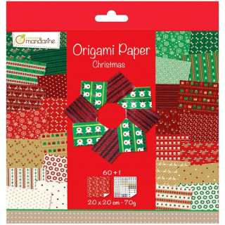 Papier Origami 20 x 20 cm 60 pcs Christmas - Avenue Mandarine - Rougier et Plé