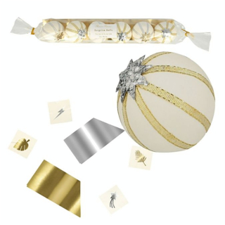 Boule surprise de Noël Or et Argent 6 pcs - Meri Meri - Rougier et Plé