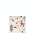 Serviette de table Noël Papier écologique 16 pcs 12.7 x 12.7 cm - Meri Meri - Rougier et Plé