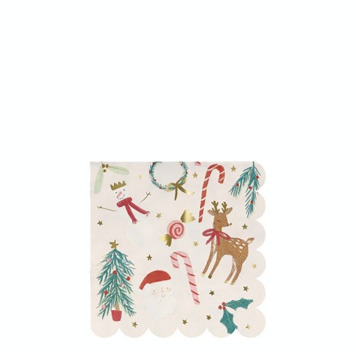 Serviette de table Noël Papier écologique 16 pcs 12.7 x 12.7 cm - Meri Meri - Rougier et Plé