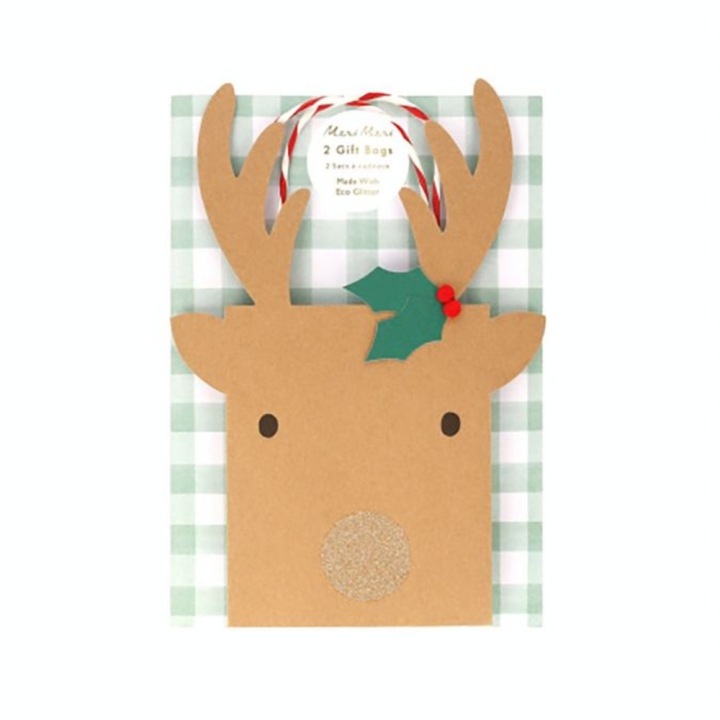 Sac cadeau en papier Renne 2 pcs - Meri Meri - Rougier et Plé