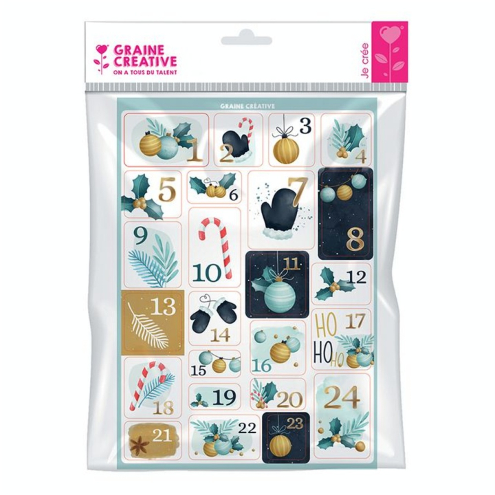 Stickers de l'Avent Chic 24 pcs - Graine Créative - Rougier et Plé