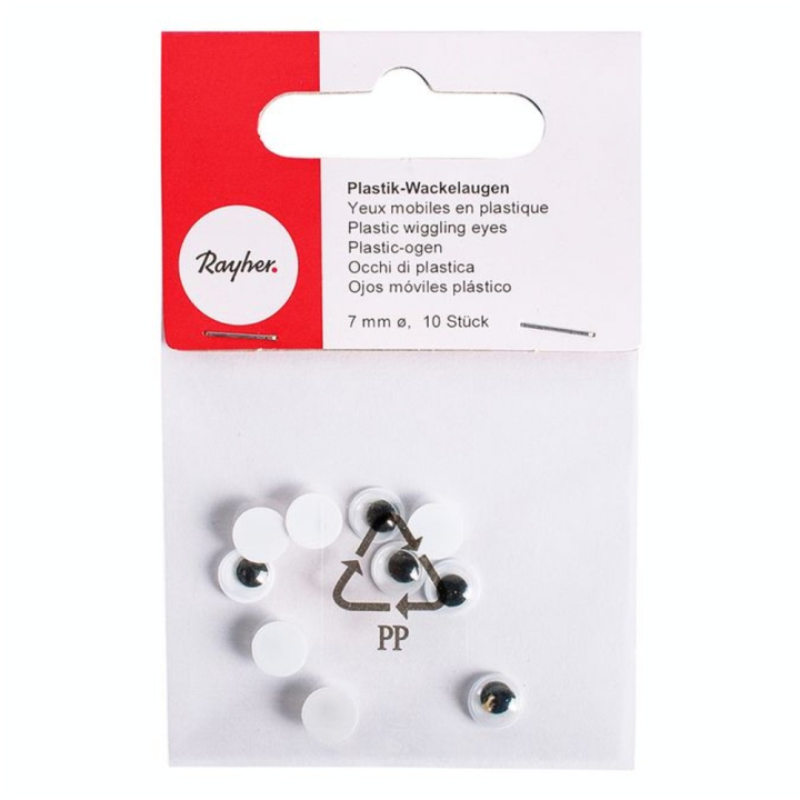 Yeux ronds avec pupille mobile ø 7 mm 10 pcs - Rayher - Rougier et Plé