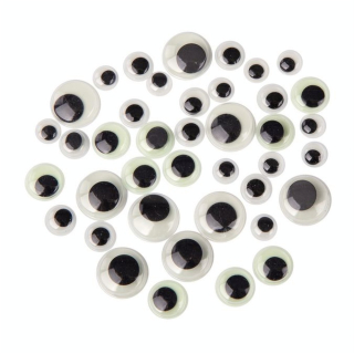 Yeux avec pupille mobile Glow in the dark 40 pcs assorties - Rayher - Rougier et Plé