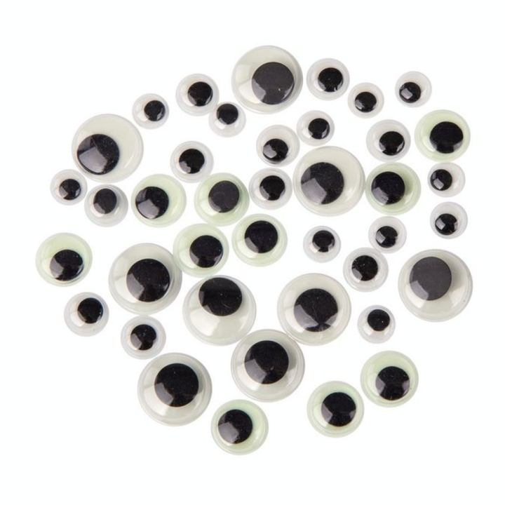 Yeux avec pupille mobile Glow in the dark 40 pcs assorties - Rayher - Rougier et Plé
