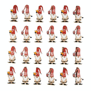 Chiffres sur pince pour Calendrier de l'Avent 2.5 x 5 cm Père Noël - Rayher - Rougier et Plé
