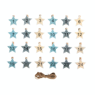 Chiffres sur pince pour Calendrier de l'Avent 4.5 cm Étoile - Rayher - Rougier et Plé