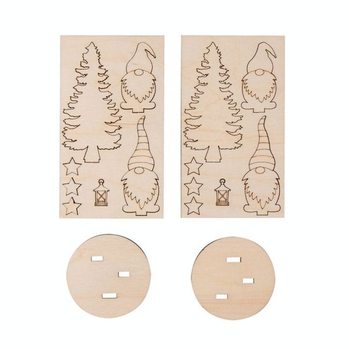 Décor de Noël en bois 8.4 cm Lutin 2 kits - Rayher - Rougier et Plé