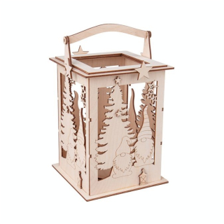Lanterne en bois Lutin 15.3 x 15.3 x 26.5 cm - Rayher - Rougier et Plé