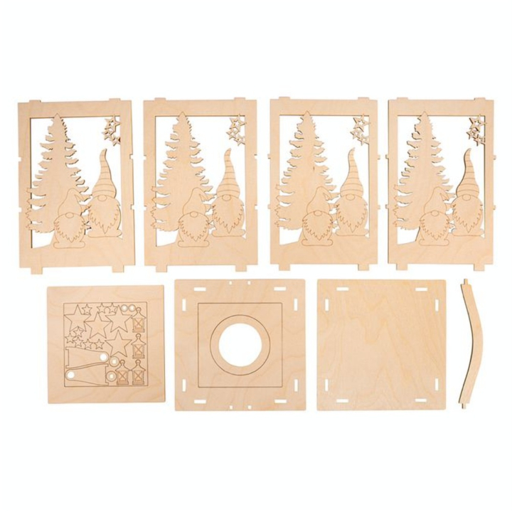 Lanterne en bois Lutin 15.3 x 15.3 x 26.5 cm - Rayher - Rougier et Plé