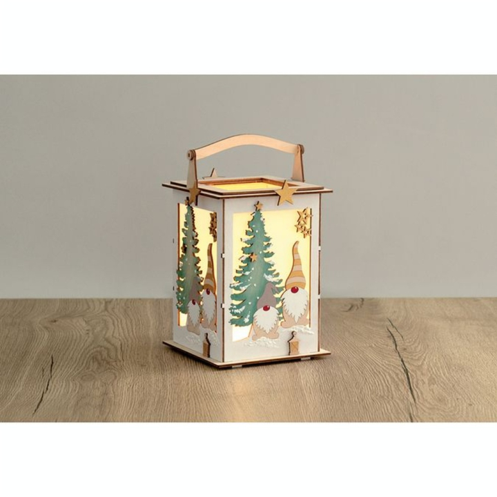 Lanterne en bois Lutin 15.3 x 15.3 x 26.5 cm - Rayher - Rougier et Plé