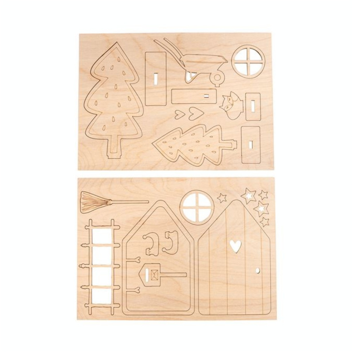 Porte en bois Lutin Tomte 24 pcs - Rayher - Rougier et Plé