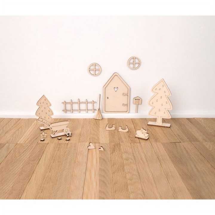 Porte en bois Lutin Tomte 24 pcs - Rayher - Rougier et Plé
