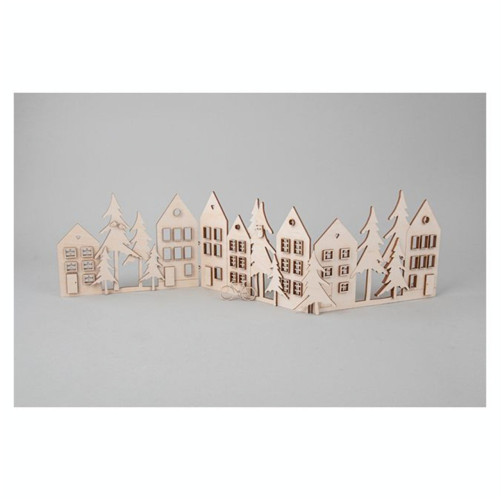 Décoration de Noël en bois Façades de maisons - Rayher - Rougier et Plé