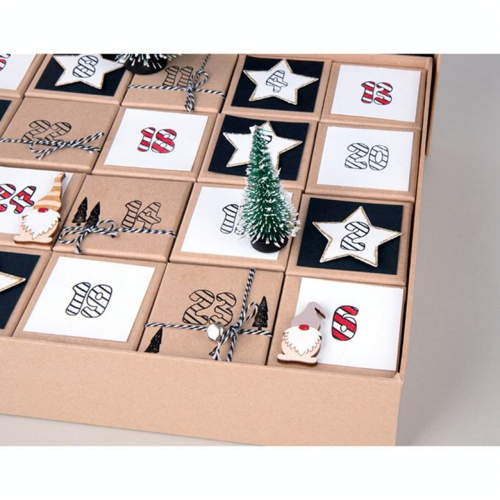 Calendrier de l'Avent Boîte en papier mâché 26 x 38 x 7 cm - Rayher - Rougier et Plé