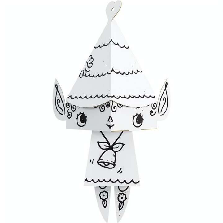 Elfe 3D à colorier Christmas Decor 15 cm - Monumi Creative - Rougier et Plé