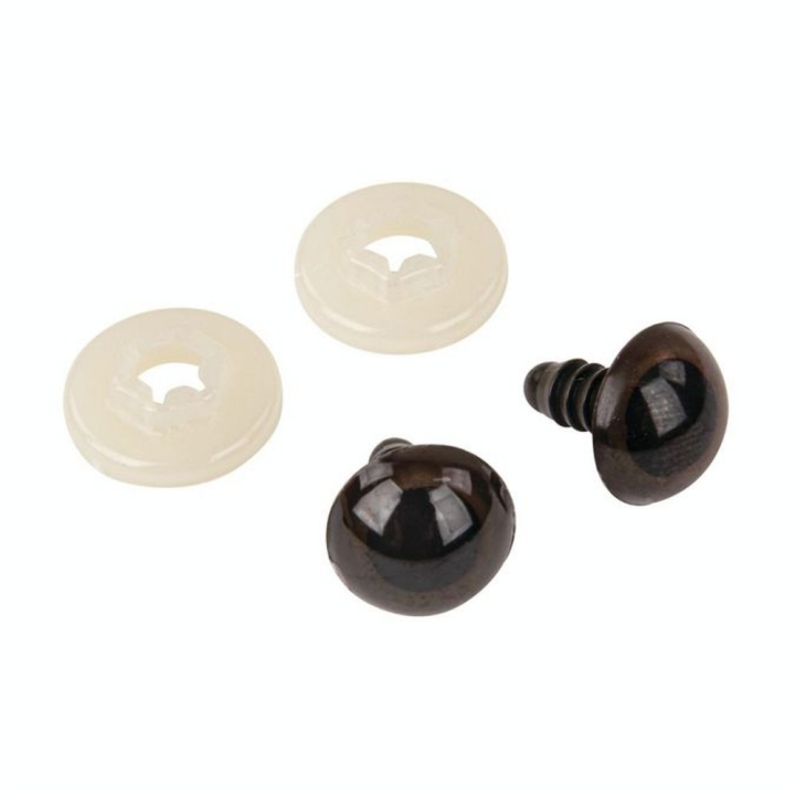 Yeux d'animaux en plastique ø 12 mm 10 pcs Brun - Rayher - Rougier et Plé