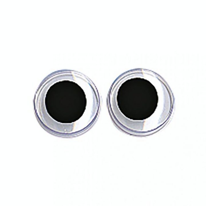 Yeux avec pupilles mobiles Ronds noirs 8 mm 10 pcs - Rayher - Rougier et Plé