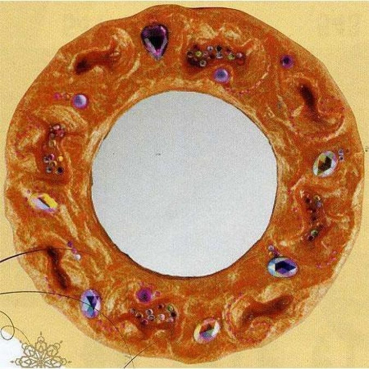 Miroir Kitch rond en bois médium 30 cm - Décopatch - Rougier et Plé