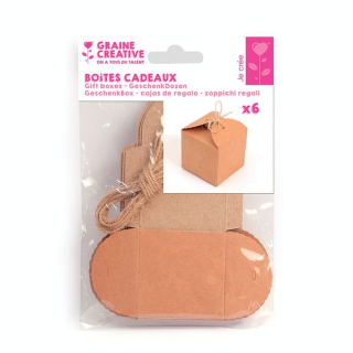 Boîte cadeau en Kraft 6 pcs - Graine Créative - Rougier et Plé